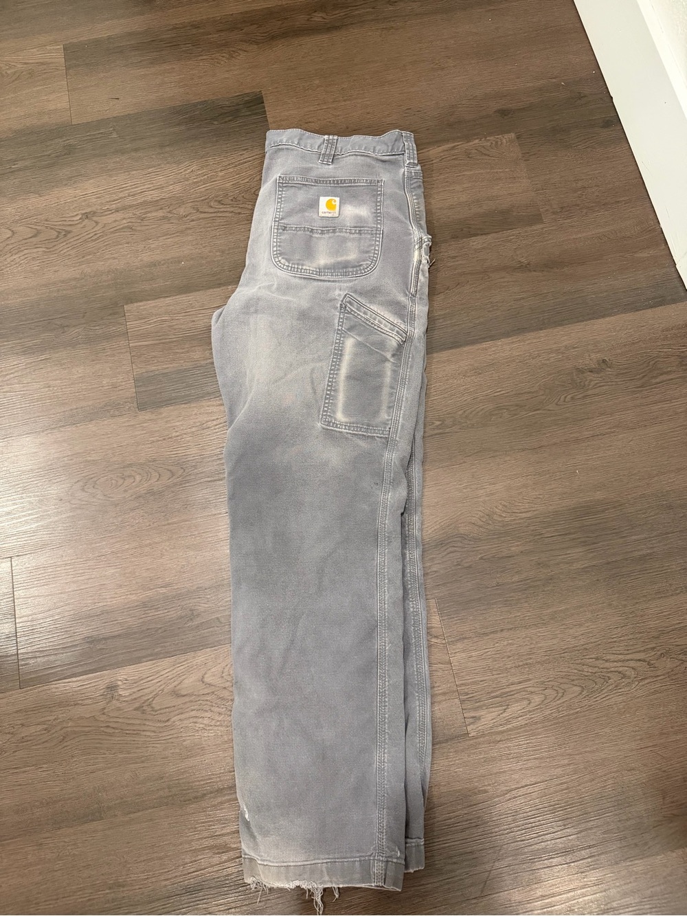 Carhartt Men’s Gray Cargo Work Pants with Tool Pocket Distressed 38x34